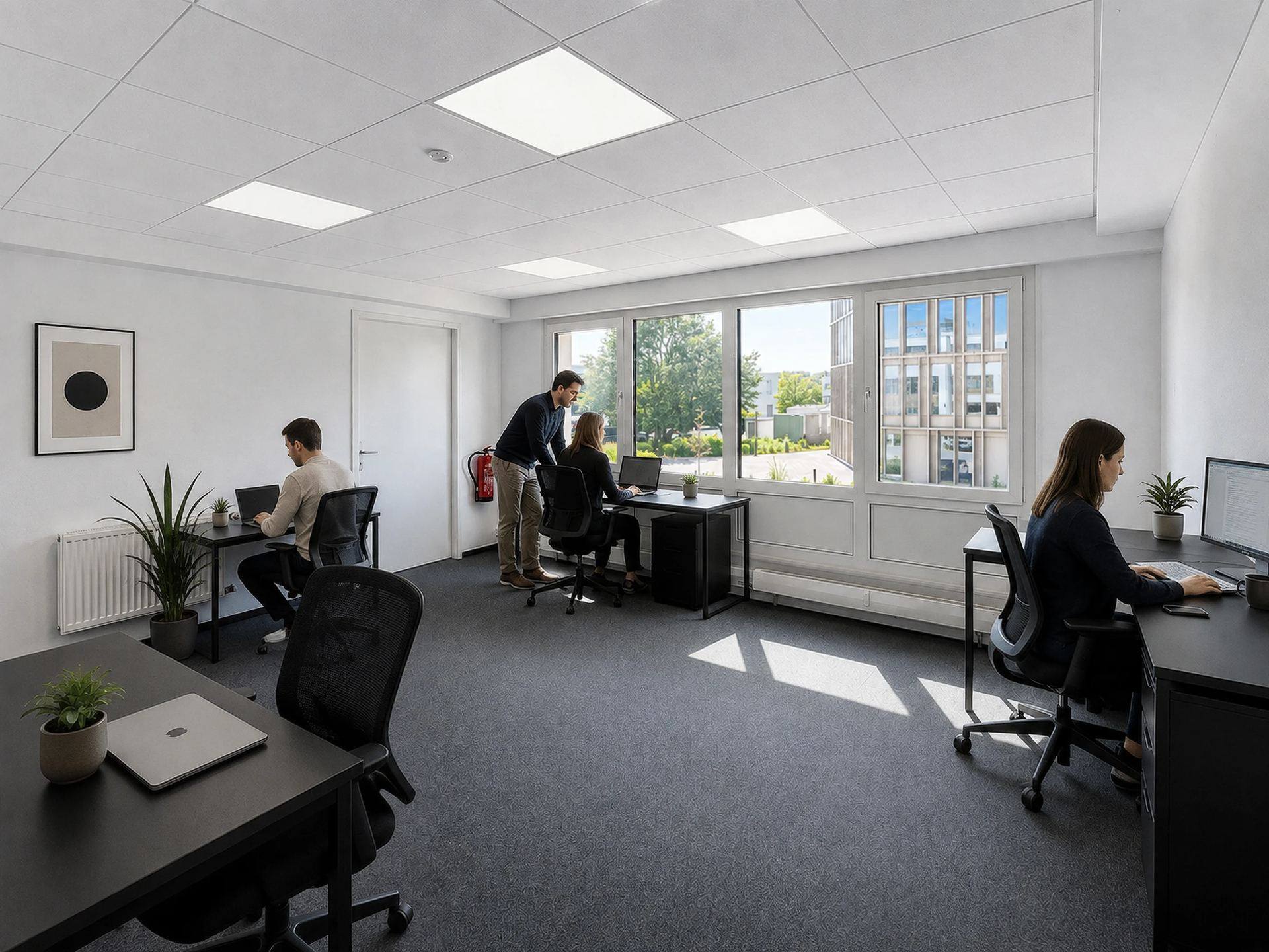 Coworking-Arbeitsplätze in den Büroräumen