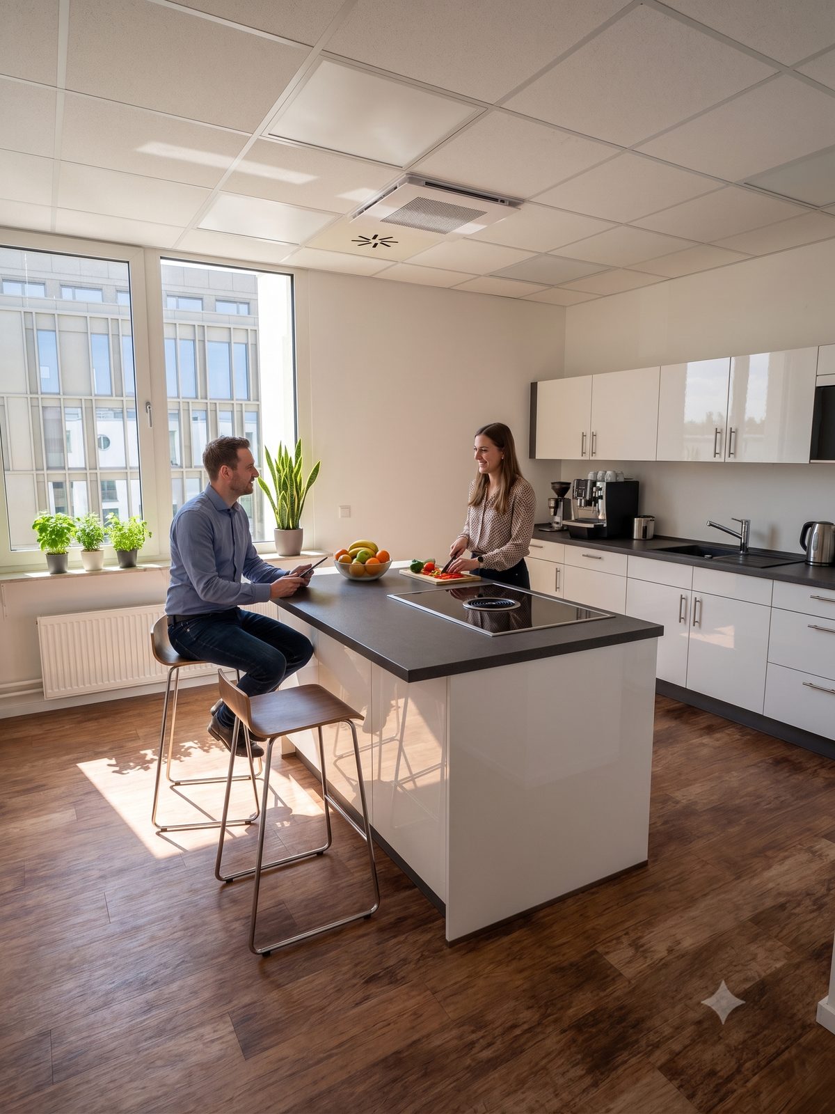 Modernes Bürointerieur der Bürogemeinschaft Schönefeld